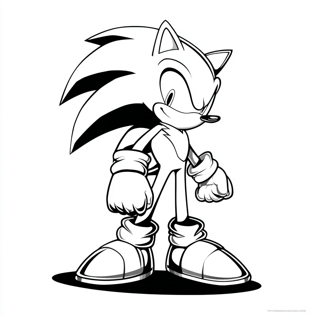 Dark Sonic coloring page – Shadow Sonic Para Colorear Simple L