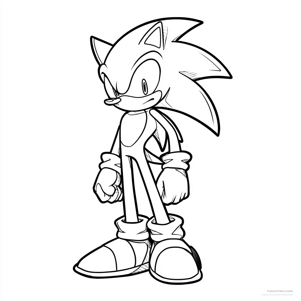 Dark Sonic coloring page – Shadow Sonic Para Colorear Simple L
