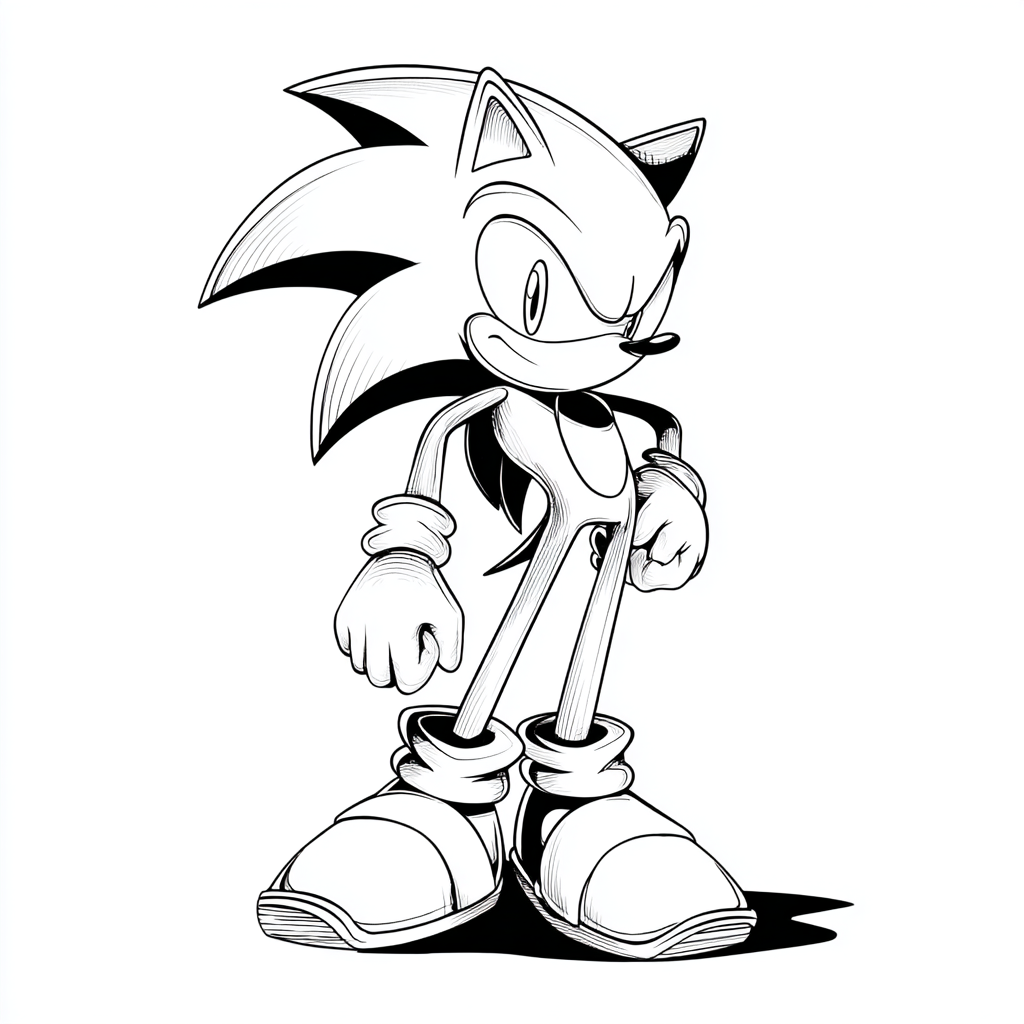 Dark Sonic coloring page – Shadow Coloring Shadow Standing Bes