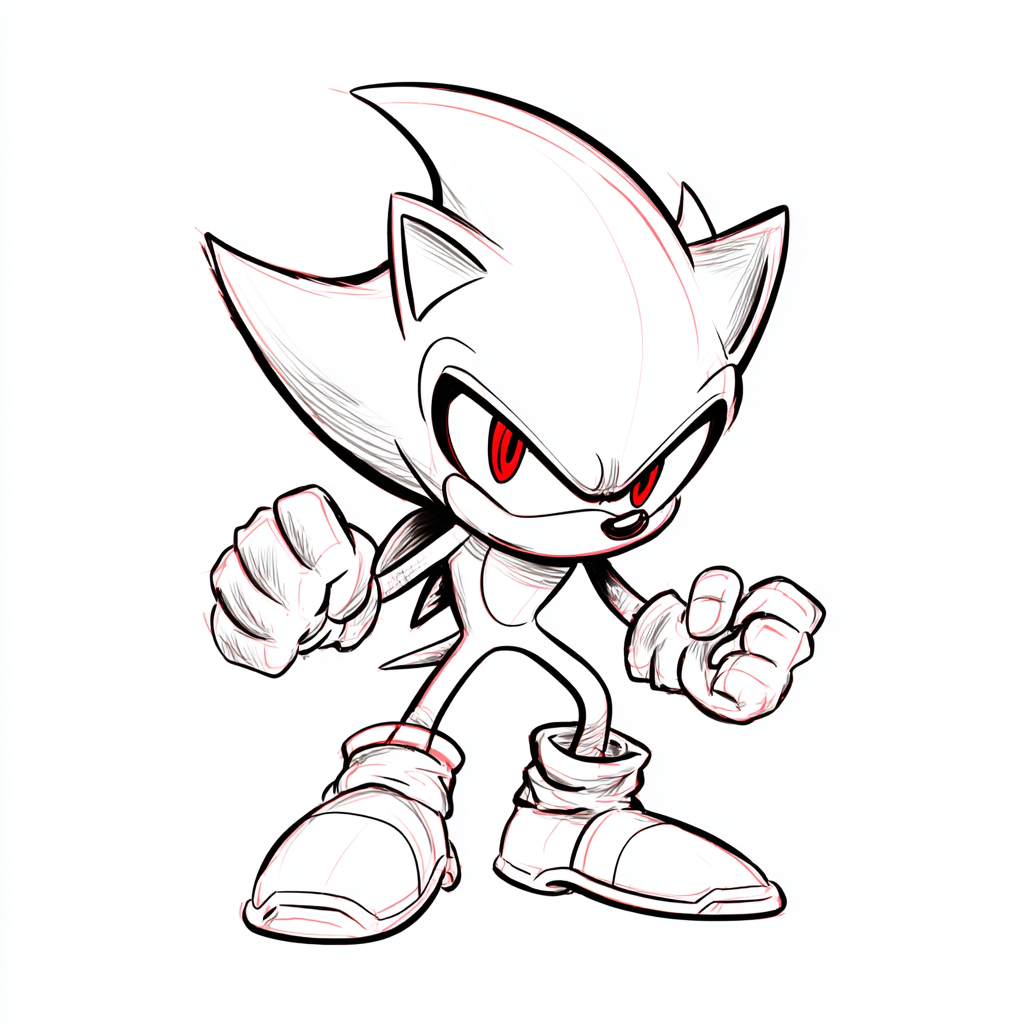 Dark Sonic coloring page – Shin Sonic EXE Coloring Creepy Simp