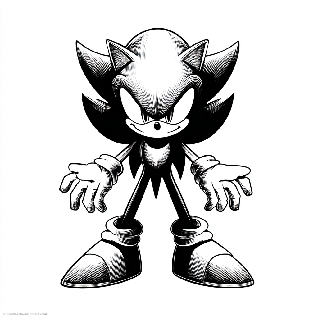 Dark Sonic coloring page – Shin Sonic EXE Coloring Creepy Simp