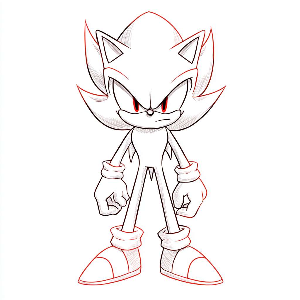 Dark Sonic coloring page – Shin Sonic EXE Coloring Creepy Simp