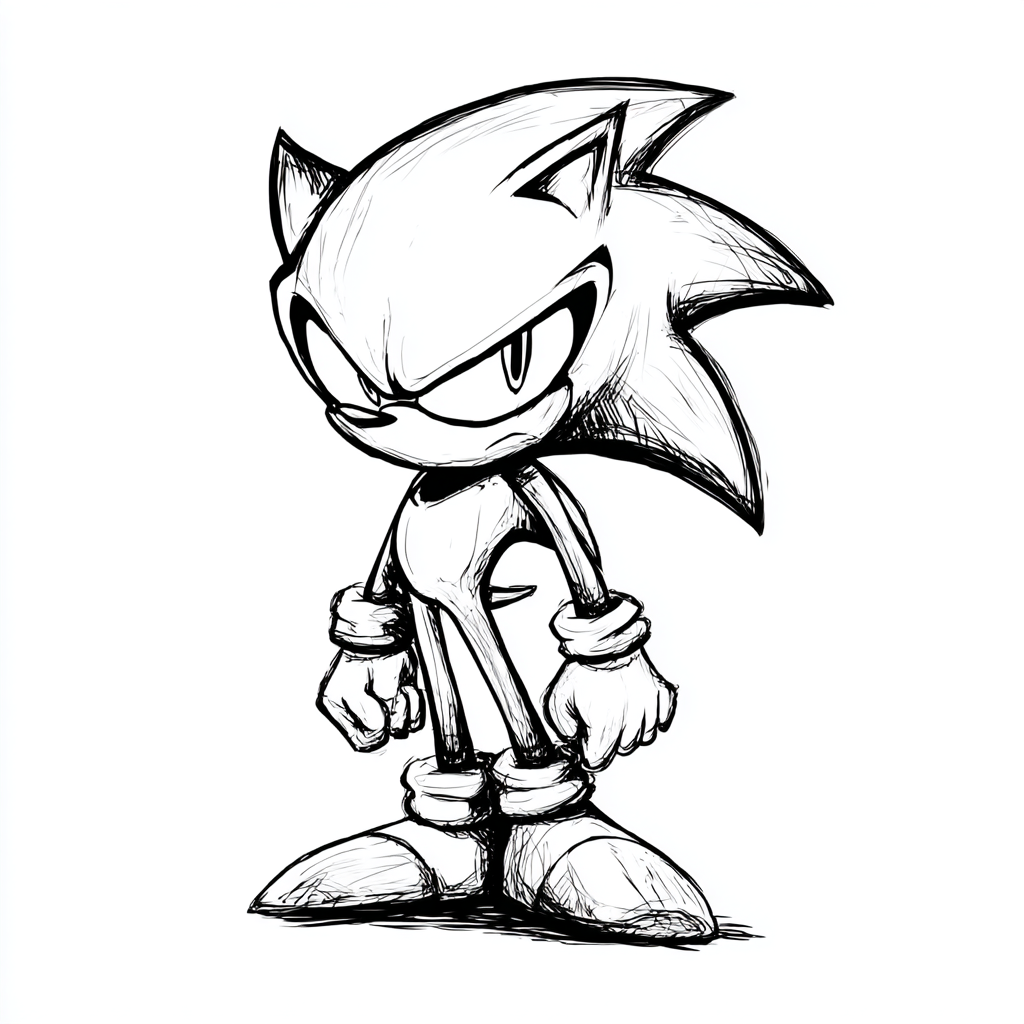 Dark Sonic coloring page – Sonic Characters Chibi Dark Sonic C