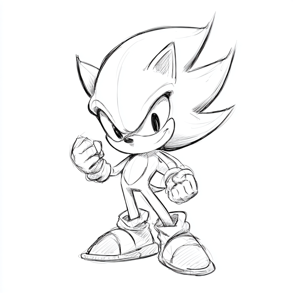Dark Sonic coloring page – Sonic Characters Chibi Dark Sonic C