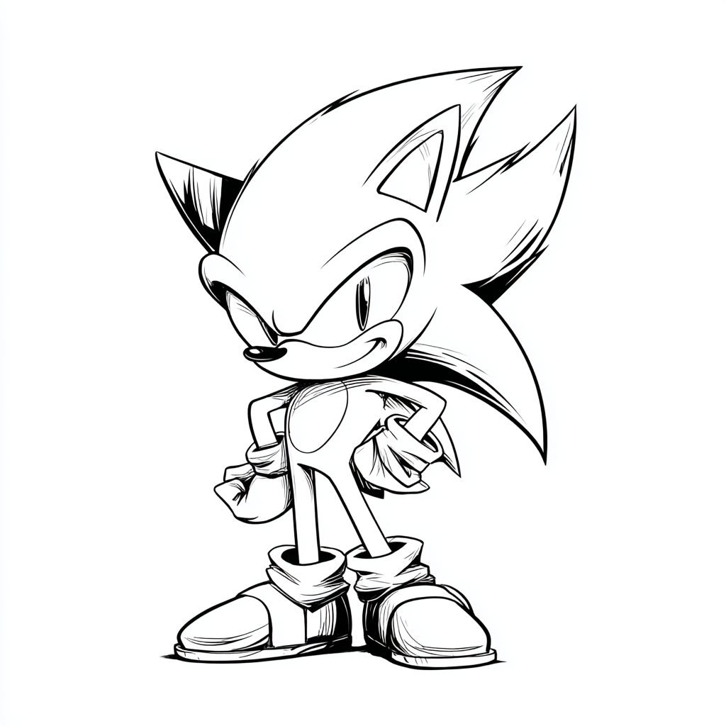 Dark Sonic coloring page – Sonic Characters Chibi Dark Sonic C