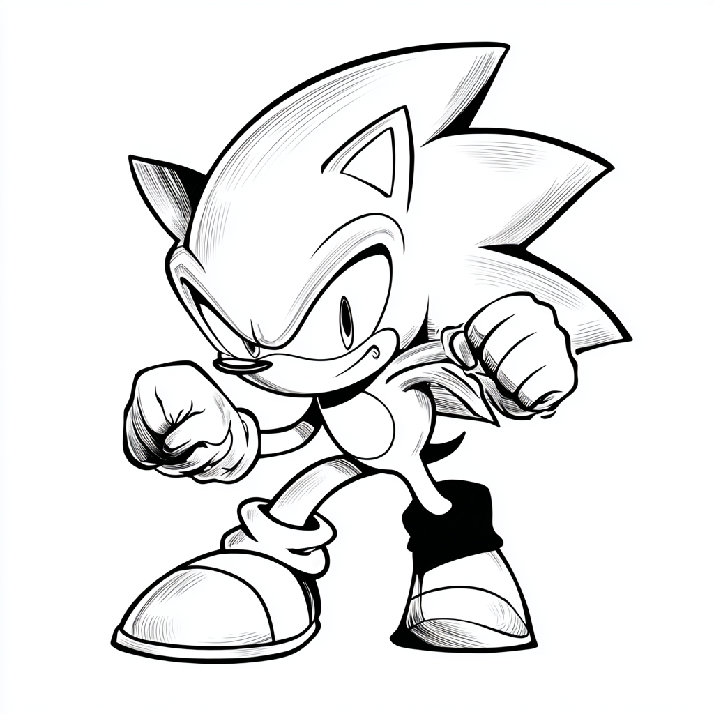 Dark Sonic coloring page – Sonic Characters Chibi Dark Sonic C