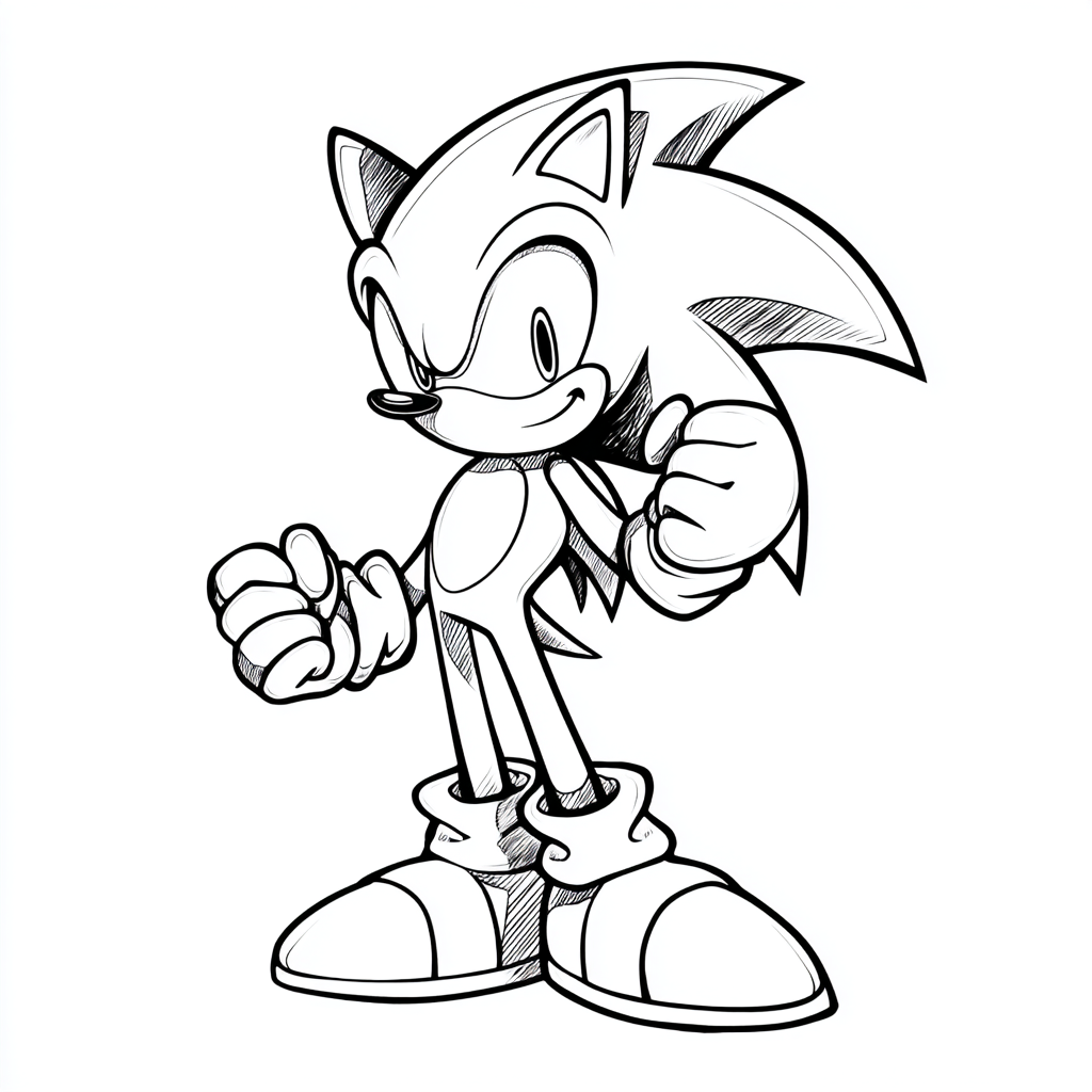 Dark Sonic coloring page – Sonic Drawing Easy Easy Beginner Ou