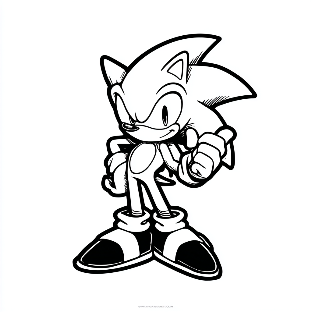 Dark Sonic coloring page – Sonic Drawing Easy Easy Beginner Ou