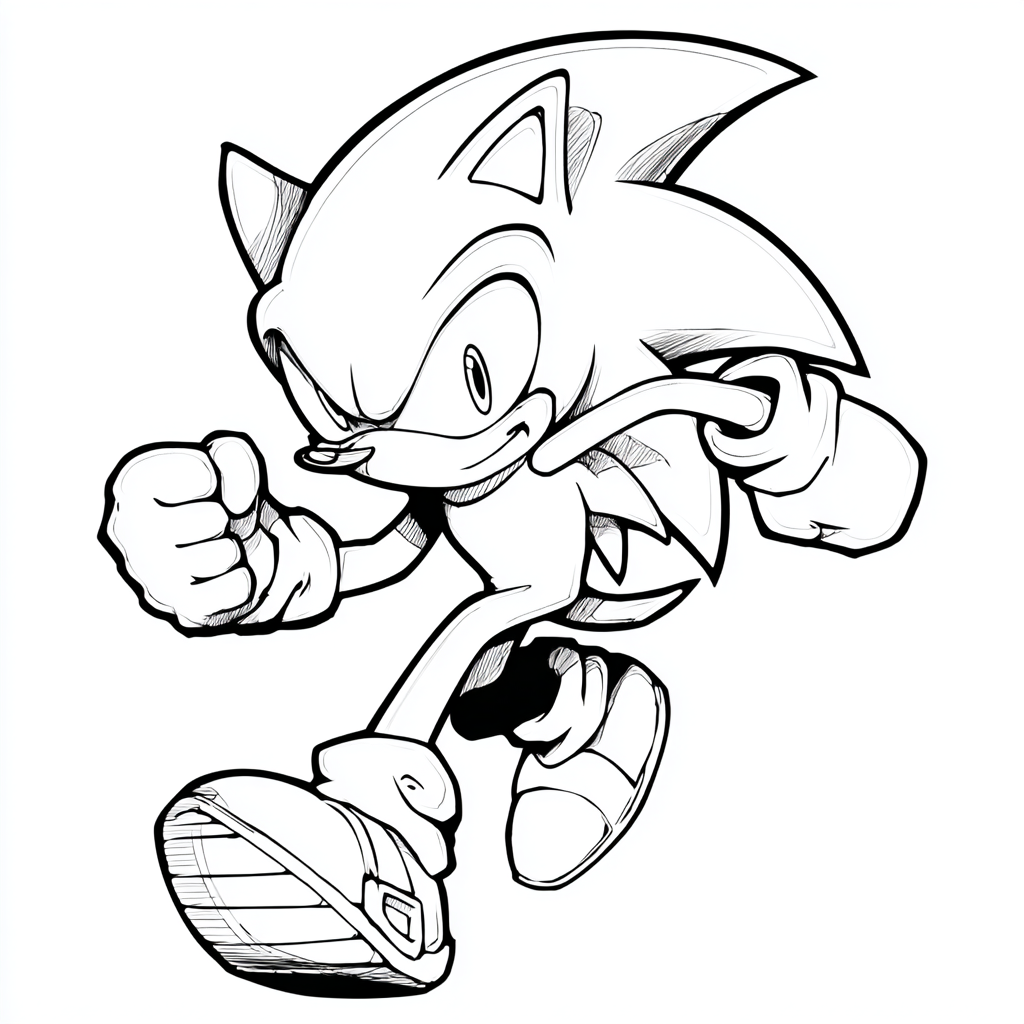 Dark Sonic coloring page – Sonic Drawing Easy Easy Beginner Ou