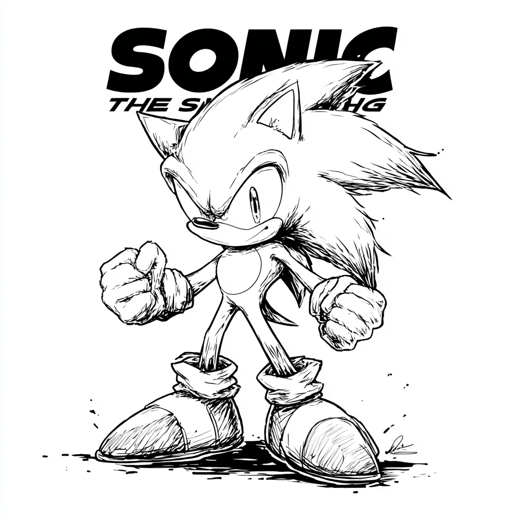 Dark Sonic coloring page – Sonic The Dark Form Dramatic But Cl