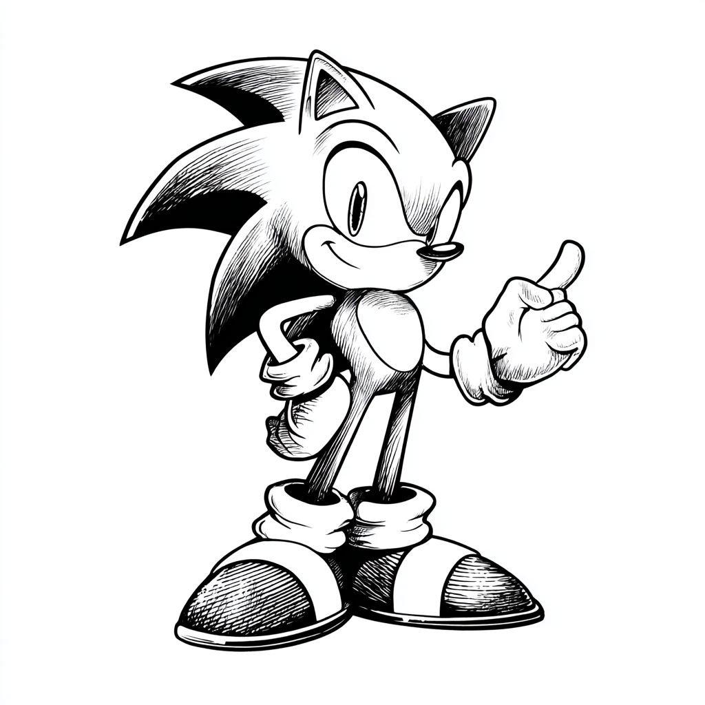 Dark Sonic coloring page – Sonic The Hedgehog Drawing Dark Son
