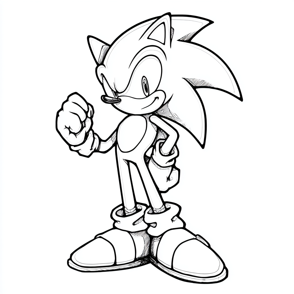 Dark Sonic coloring page – Sonic The Hedgehog Drawing Dark Son