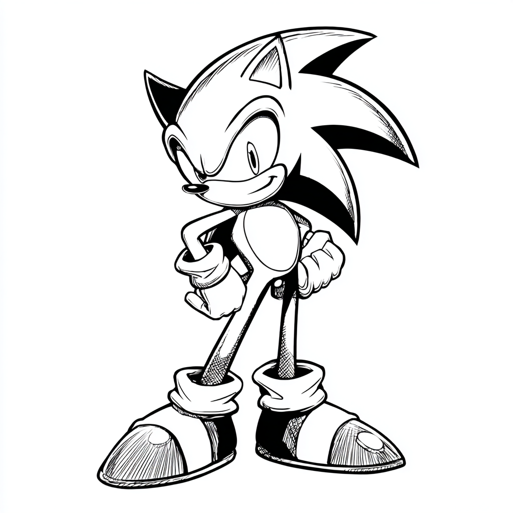 Dark Sonic coloring page – Sonic The Hedgehog Drawing Dark Son