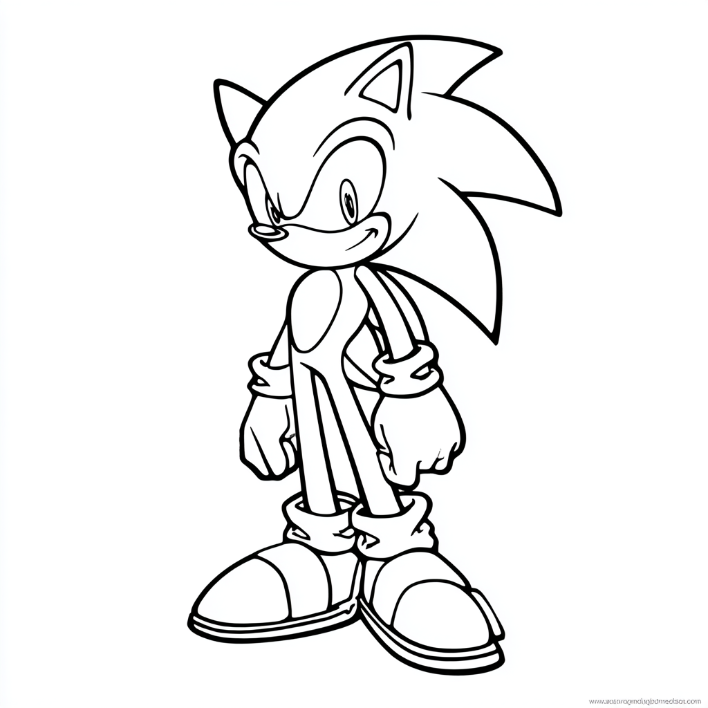 Dark Sonic coloring page – Drawing For Kids Ultra-simple Dark