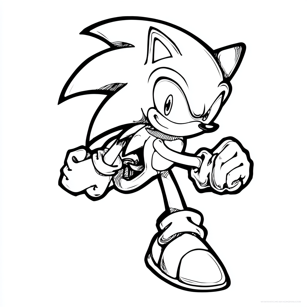 Dark Sonic coloring page – Drawing For Kids Ultra-simple Dark