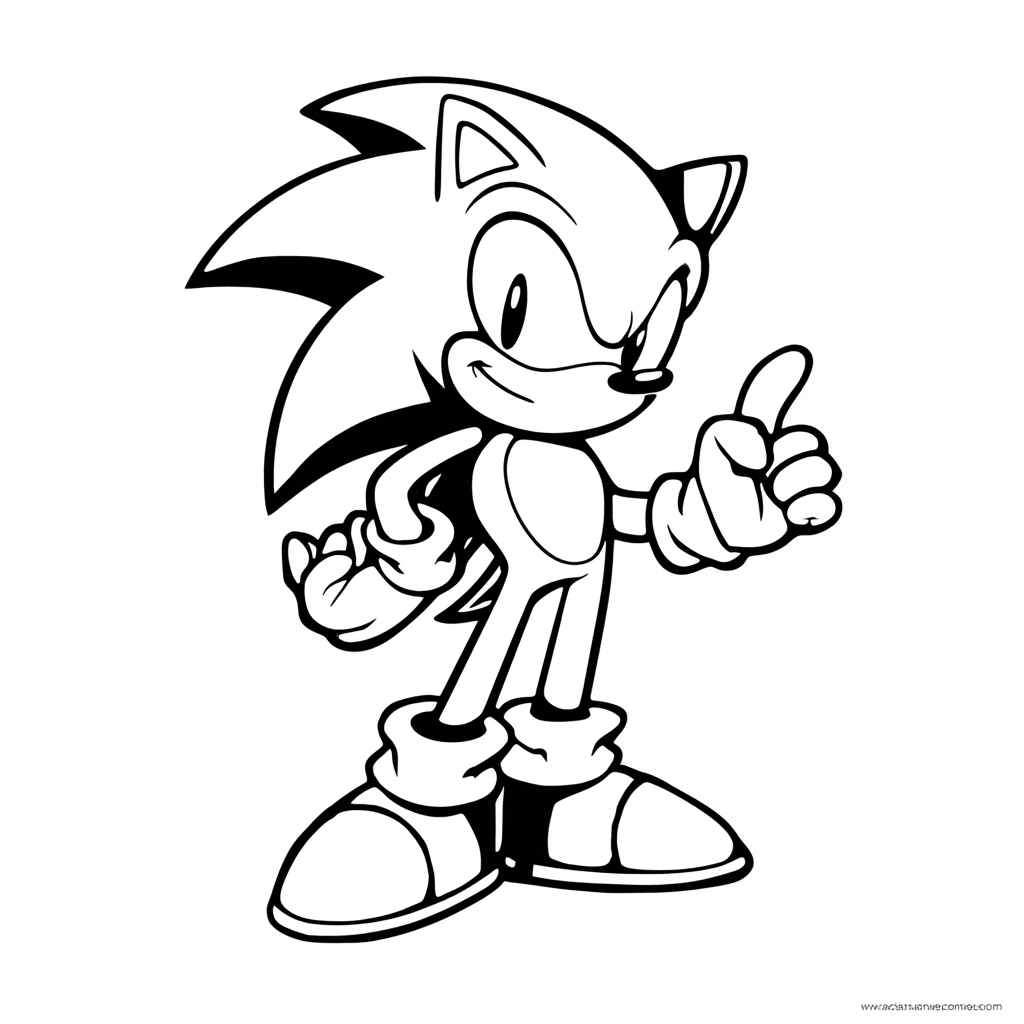 Dark Sonic coloring page – Drawing For Kids Ultra-simple Dark