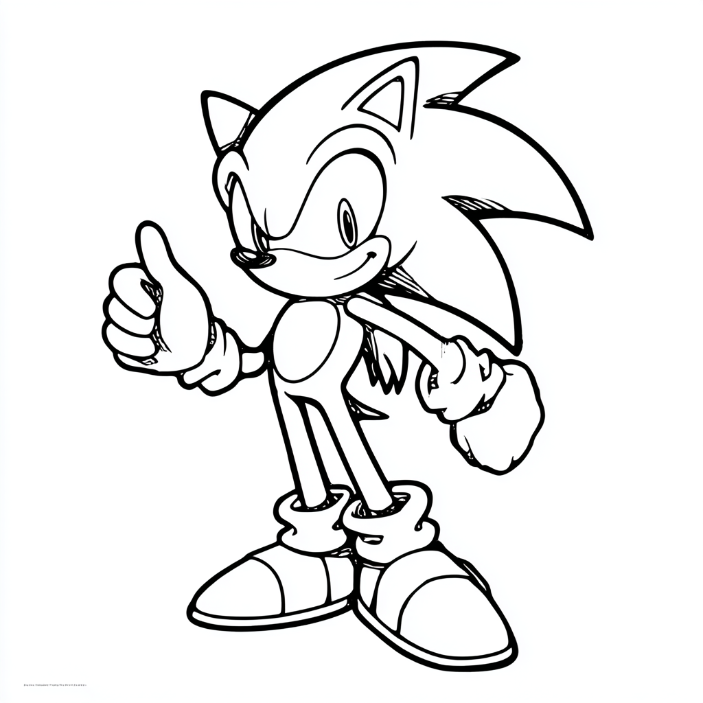 Dark Sonic coloring page – Drawing For Kids Ultra-simple Dark