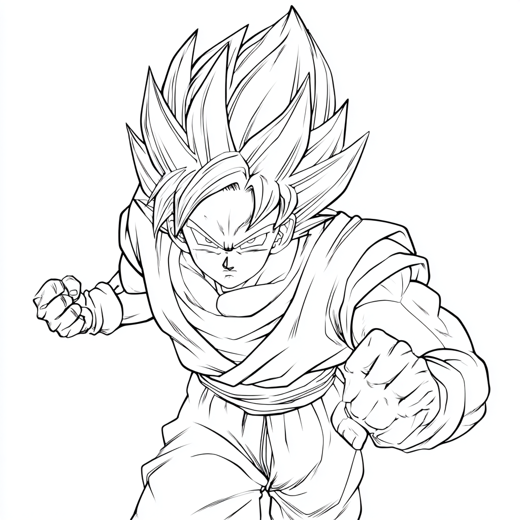 Dragon Ball Z coloring page – --raw --v 7