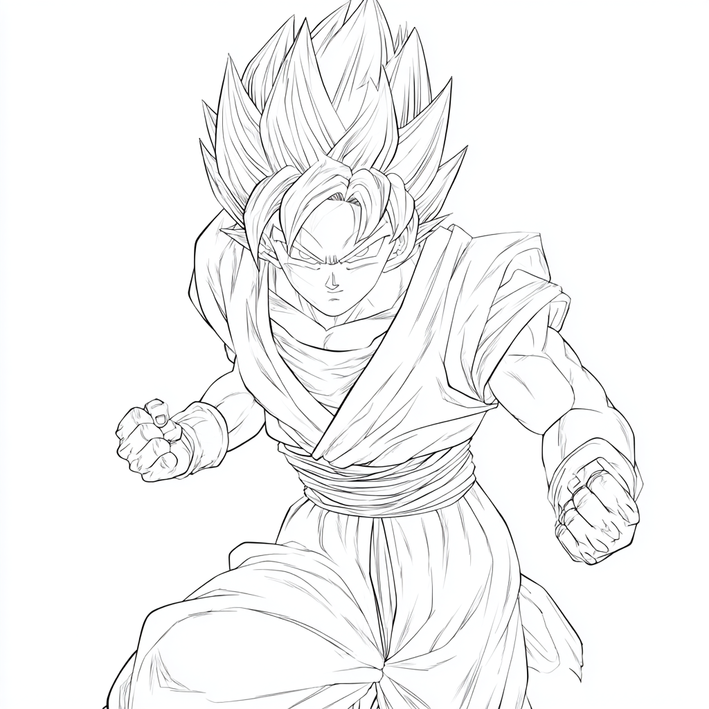 Dragon Ball Z coloring page – --raw --v 7