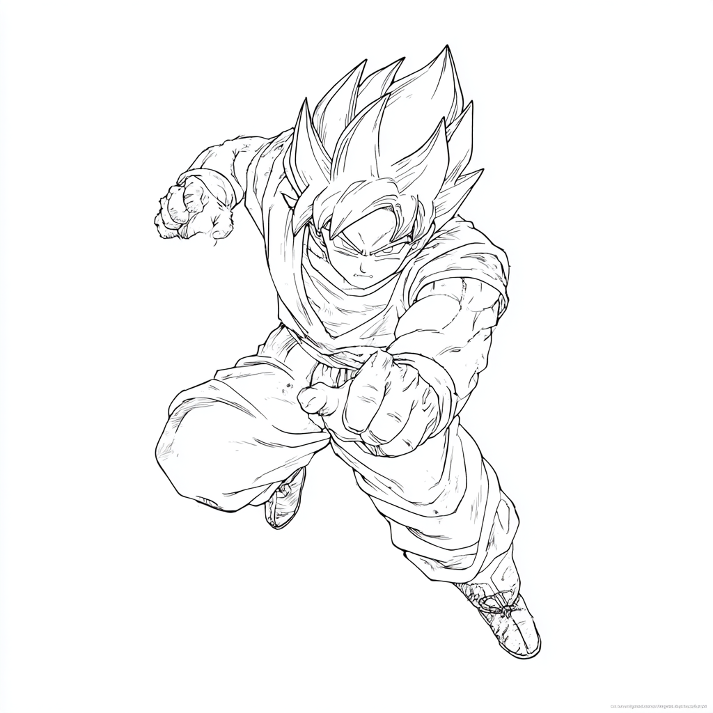 Dragon Ball Z coloring page – Goku Kamehameha Classic Kamehame
