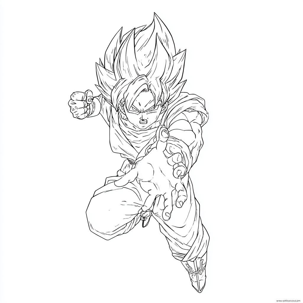 Dragon Ball Z coloring page – Goku Kamehameha Classic Kamehame