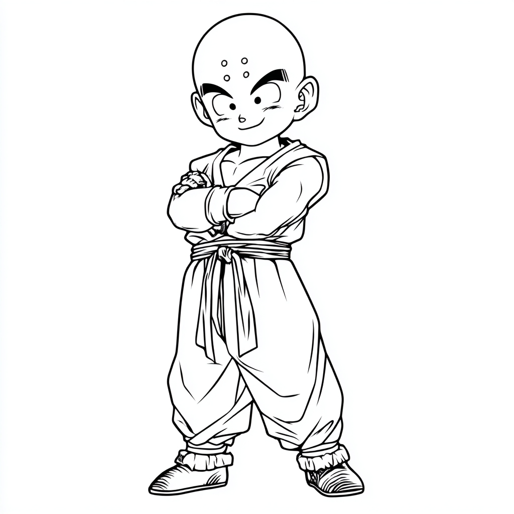 Dragon Ball Z coloring page – Krillin Friendly Krillin Standin