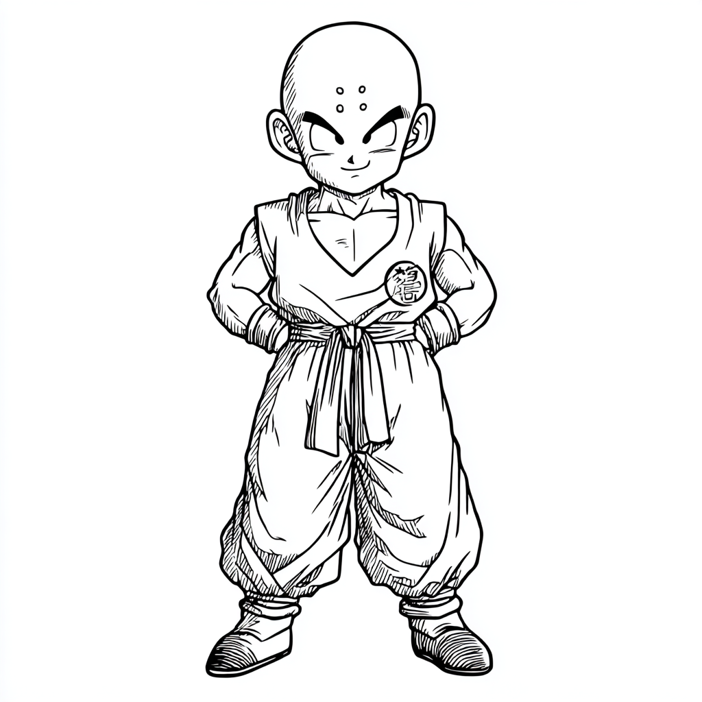 Dragon Ball Z coloring page – Krillin Friendly Krillin Standin