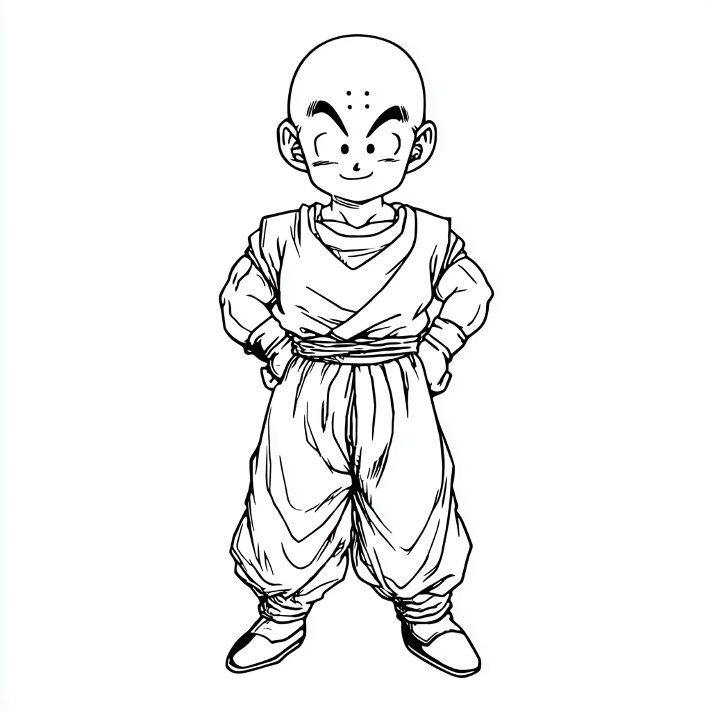 Dragon Ball Z coloring page – Krillin Friendly Krillin Standin