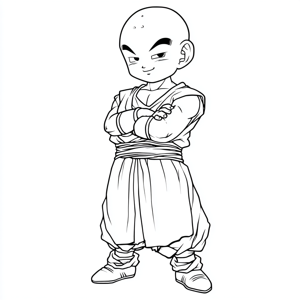 Dragon Ball Z coloring page – Krillin Friendly Krillin Standin