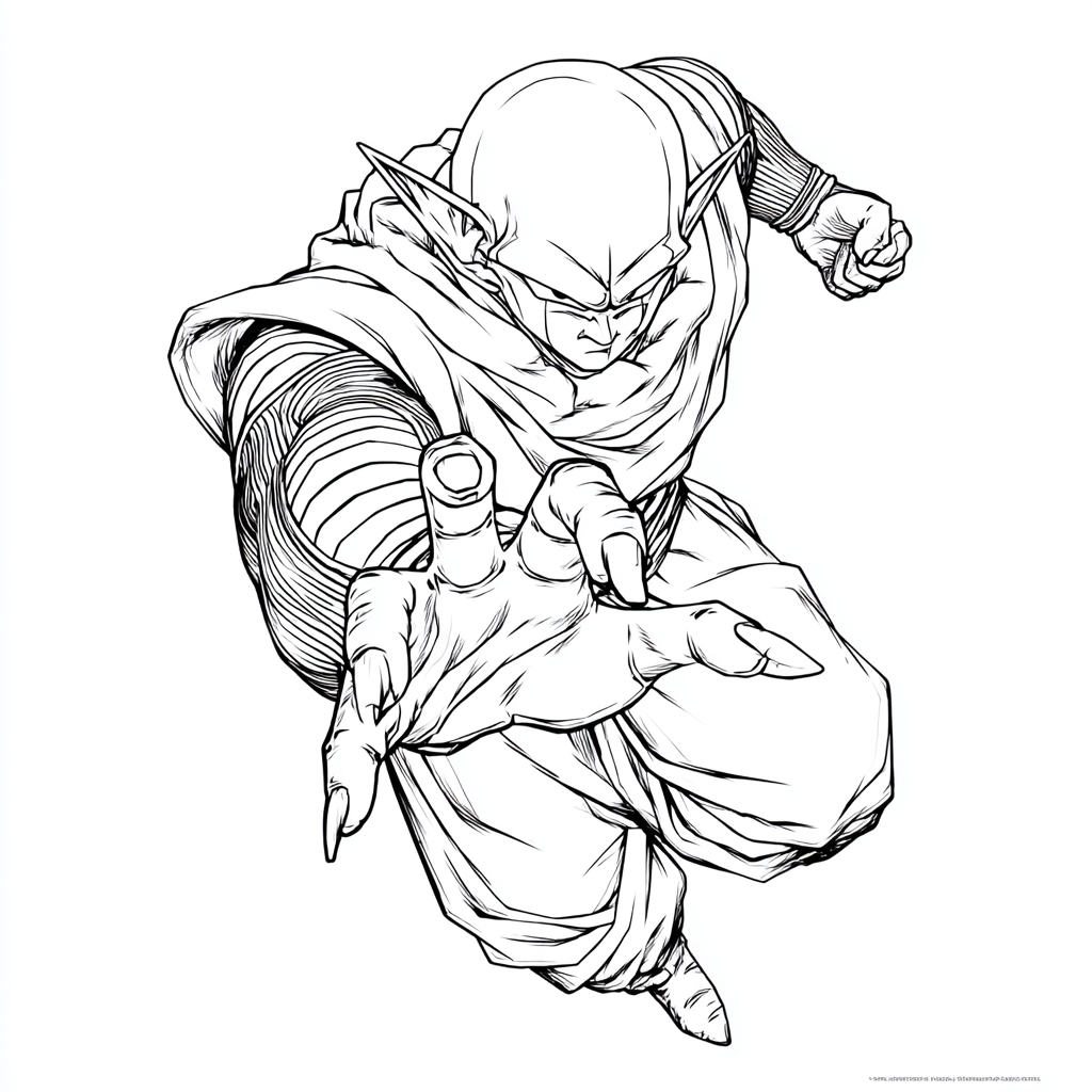 Dragon Ball Z coloring page – Piccolo Minimalistic Piccolo Pos