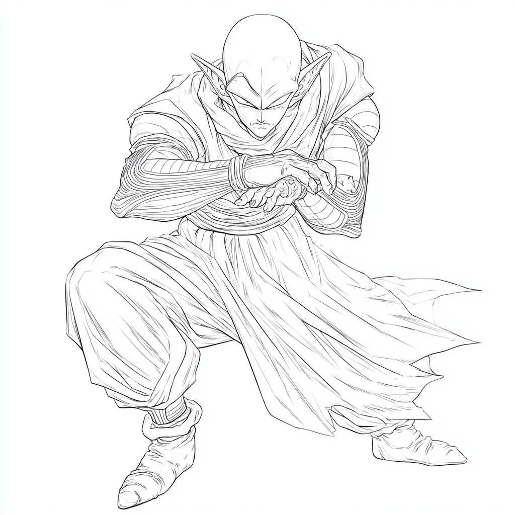 Dragon Ball Z coloring page – Piccolo Minimalistic Piccolo Pos