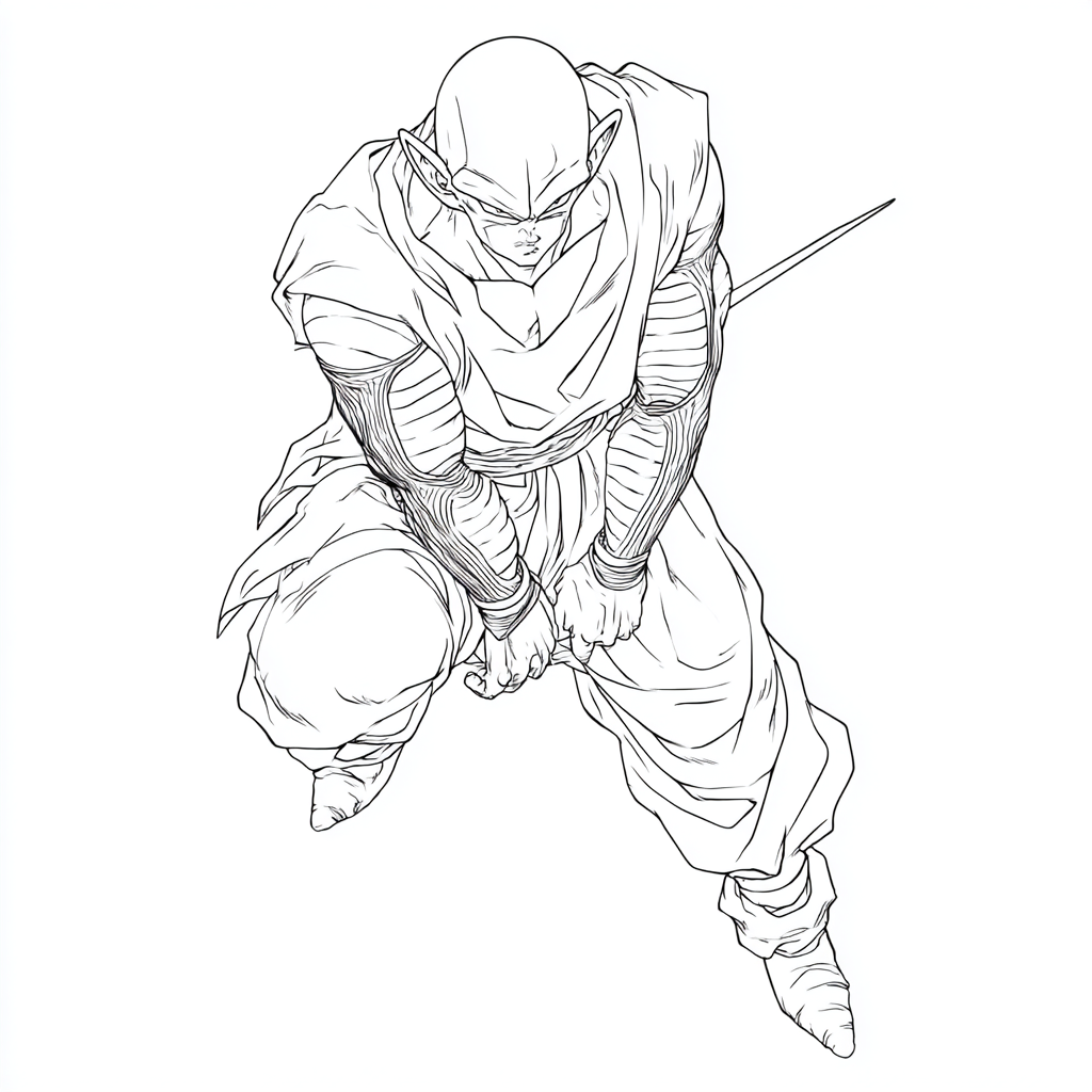 Dragon Ball Z coloring page – Piccolo Minimalistic Piccolo Pos