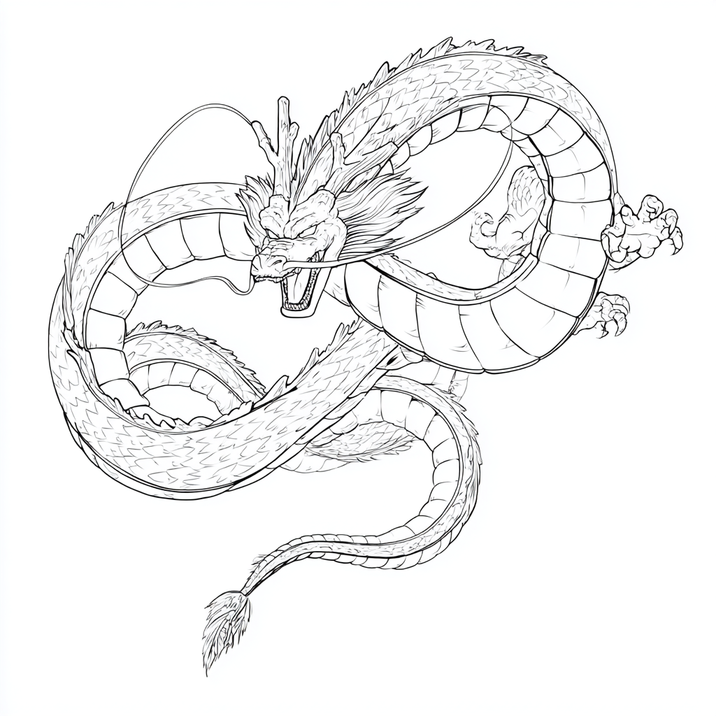 Dragon Ball Z coloring page – Shenron Simplified Shenron Drago