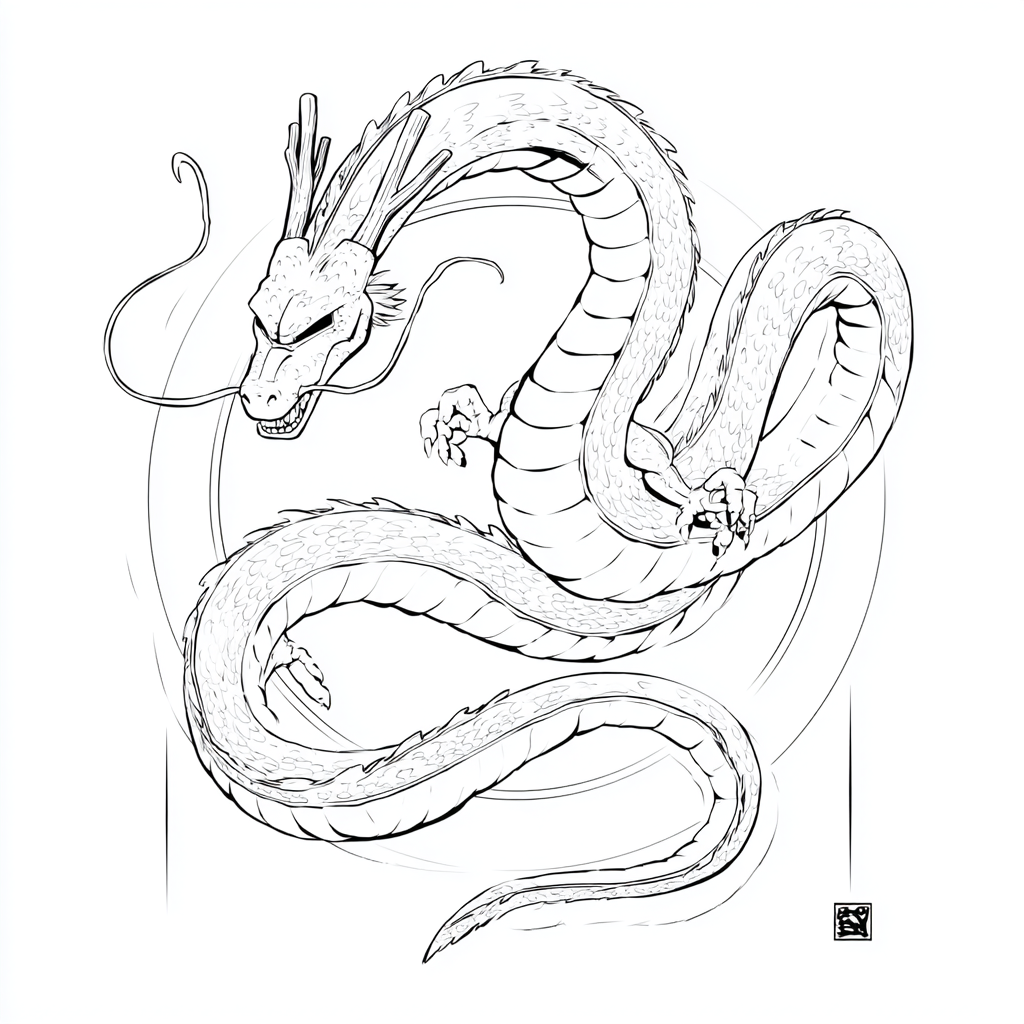 Dragon Ball Z coloring page – Shenron Simplified Shenron Drago