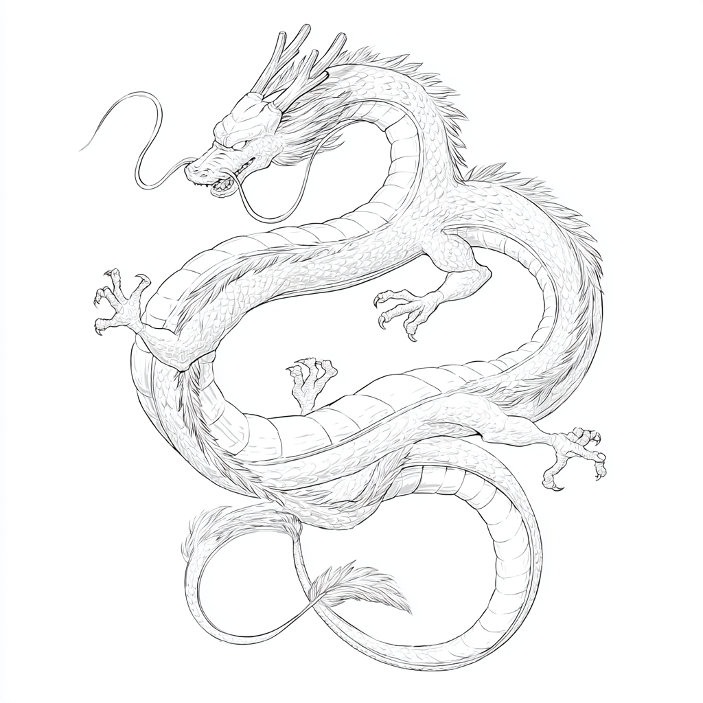 Dragon Ball Z coloring page – Shenron Simplified Shenron Drago