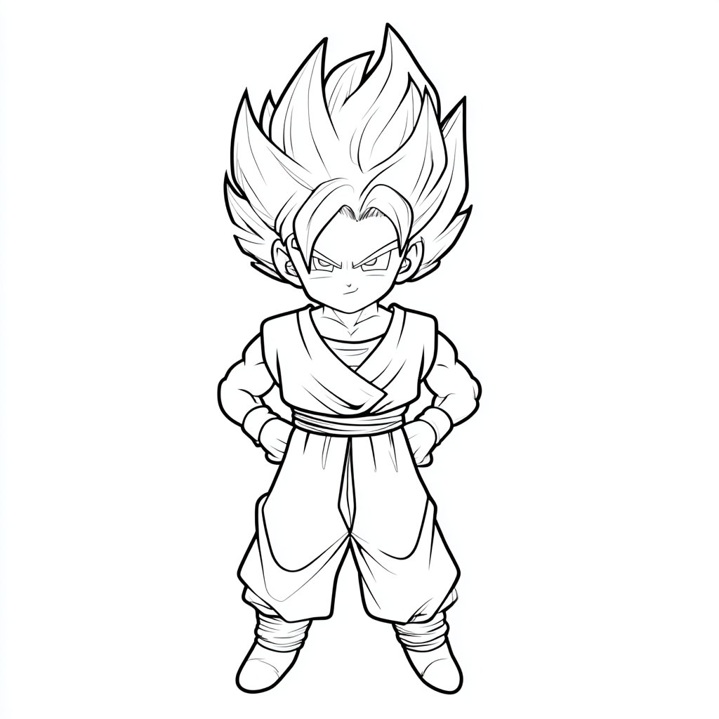 Dragon Ball Z coloring page – Super Saiyan Goten Cute Simplifi