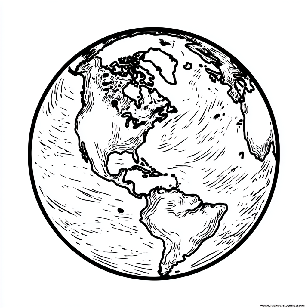 Earth Day coloring page – Earth Easy Drawing Ultra-simple Eart
