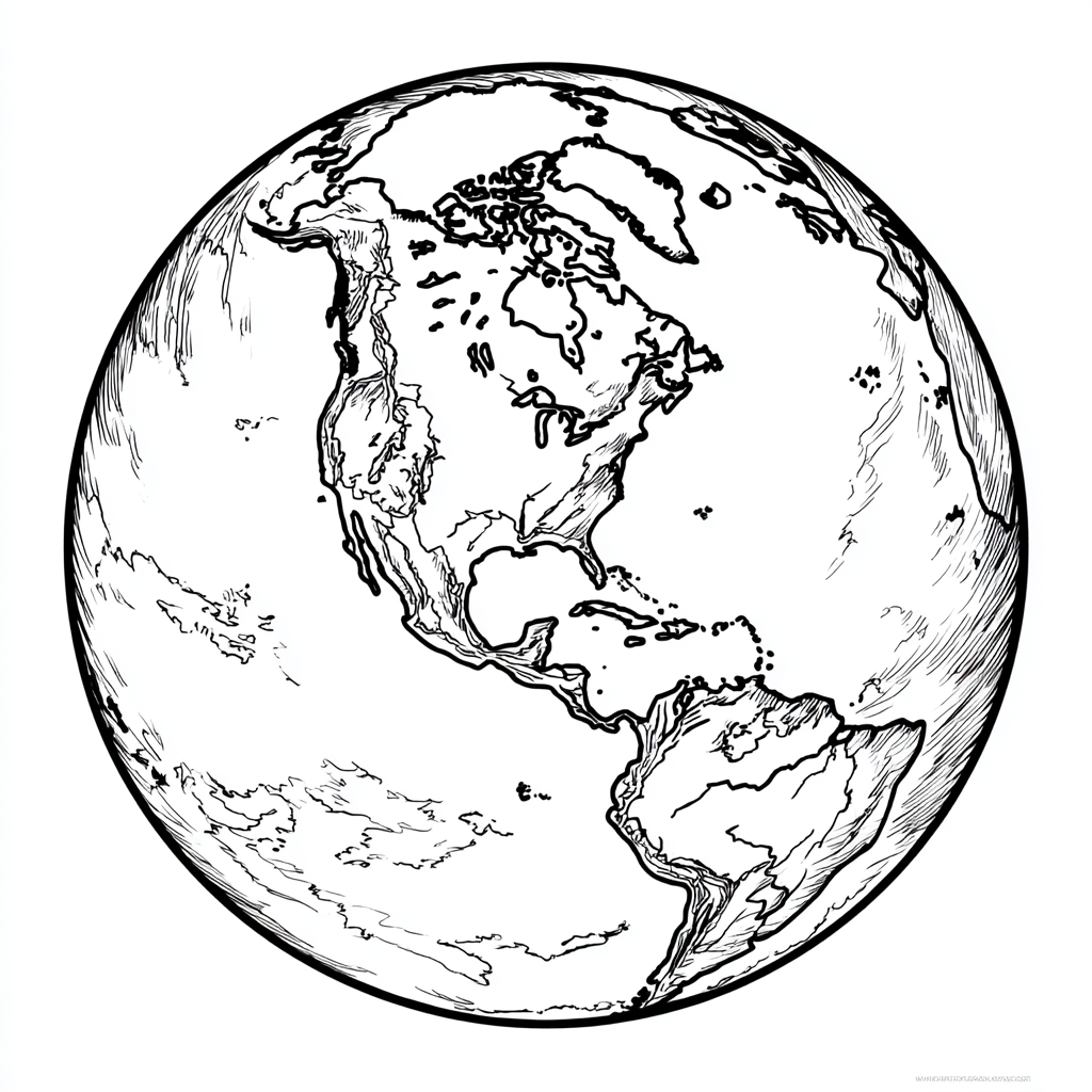 Earth Day coloring page – Earth Easy Drawing Ultra-simple Eart