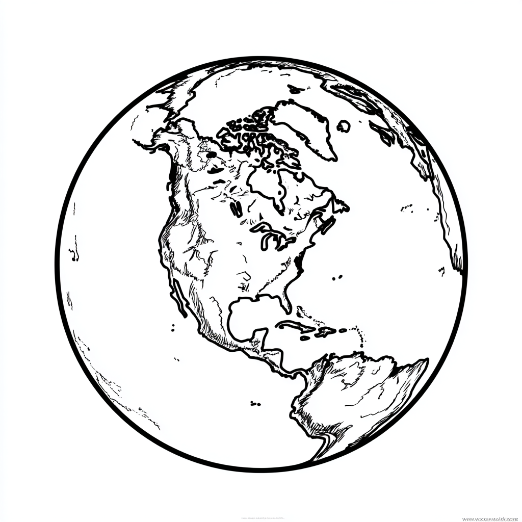 Earth Day coloring page – Earth Easy Drawing Ultra-simple Eart