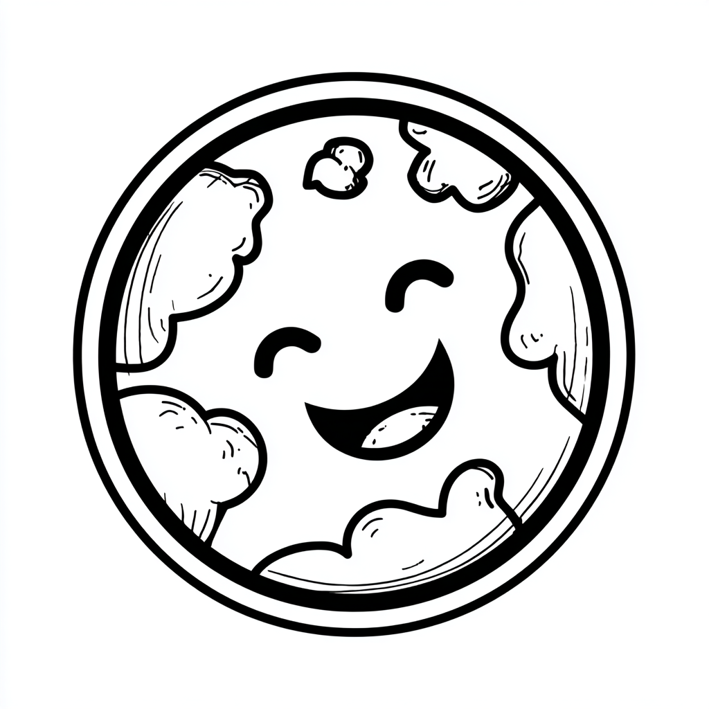 Earth Day coloring page – Planet Earth Simple Line Art Of Eart