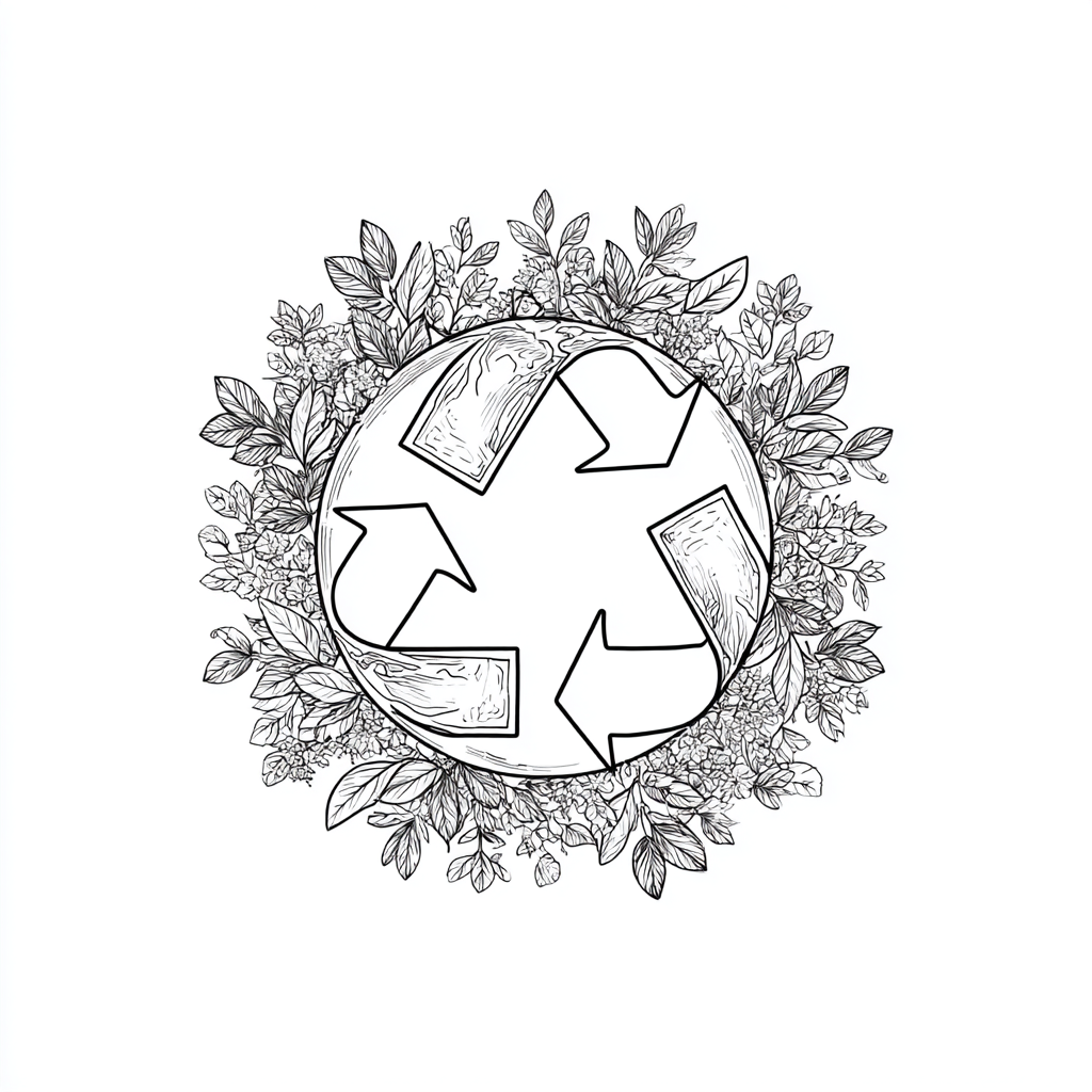 Earth Day coloring page – Recycle Symbol Recycling Symbol With