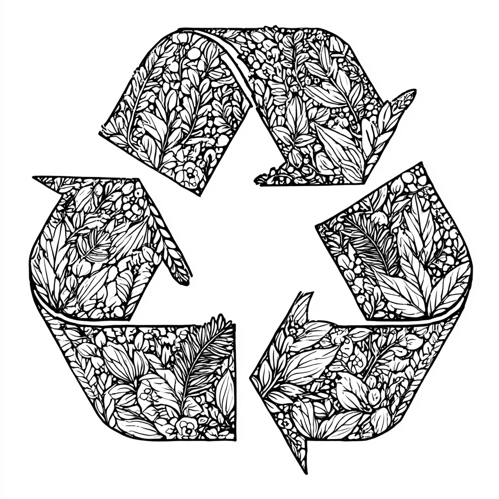 Earth Day coloring page – Recycle Symbol Recycling Symbol With