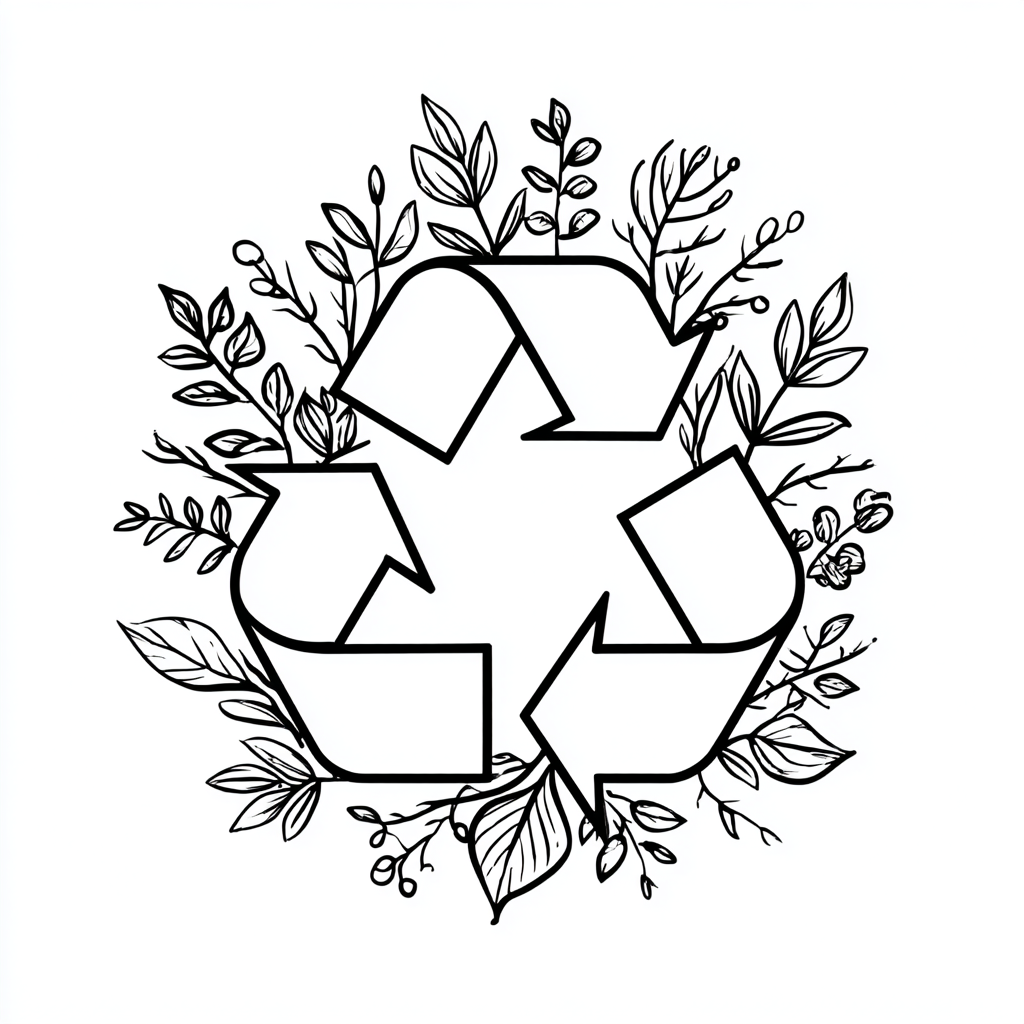 Earth Day coloring page – Recycle Symbol Recycling Symbol With