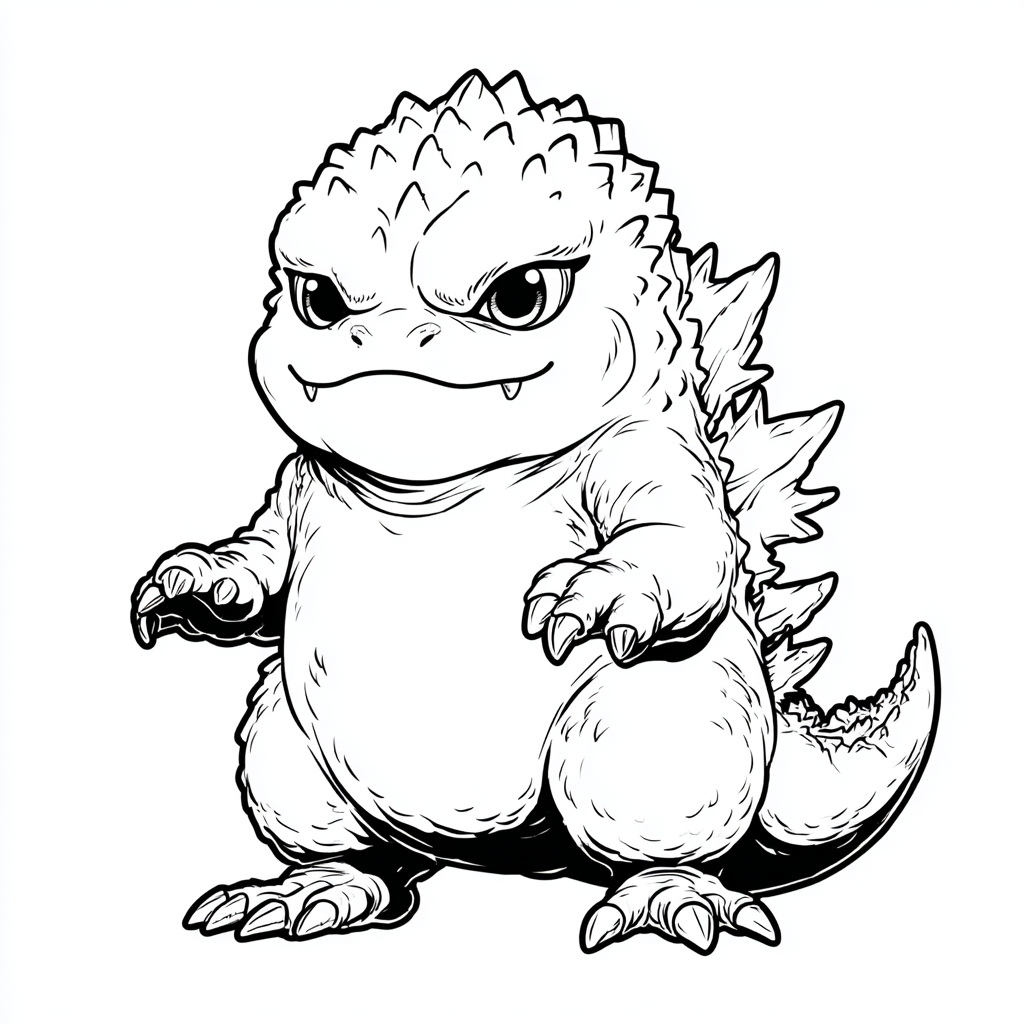 Godzilla coloring page – Baby Kaiju Tiny Adorable Kaiju Inspir