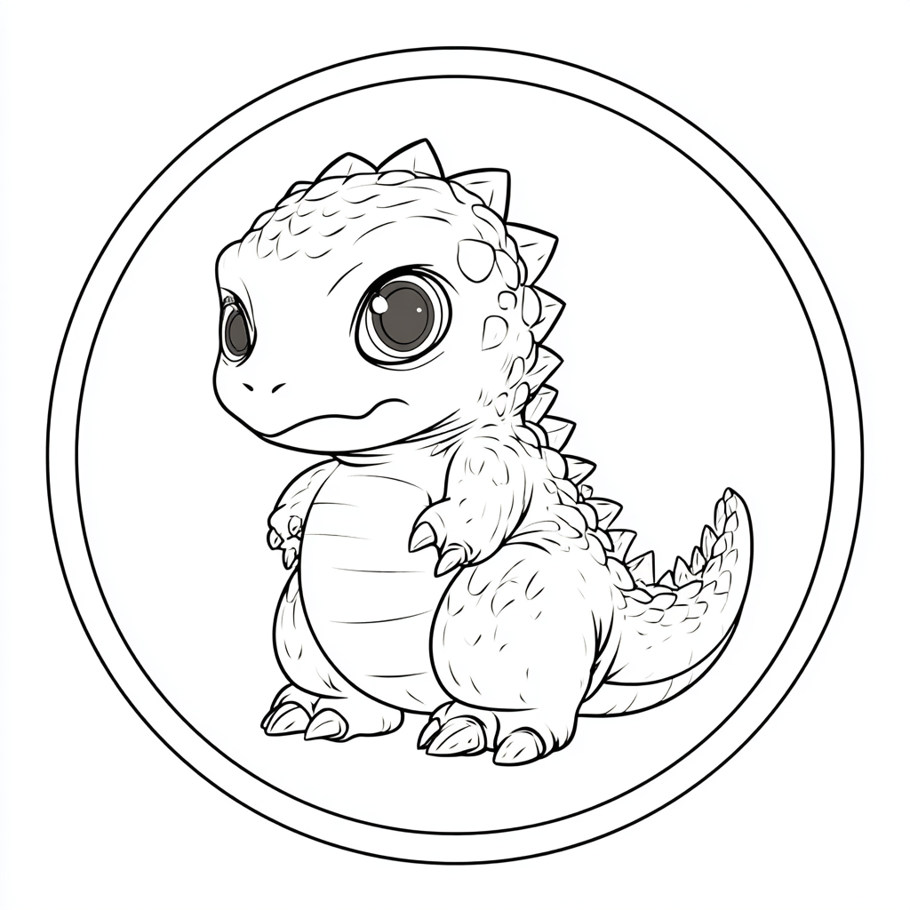Godzilla coloring page – Baby Kaiju Tiny Adorable Kaiju Inspir