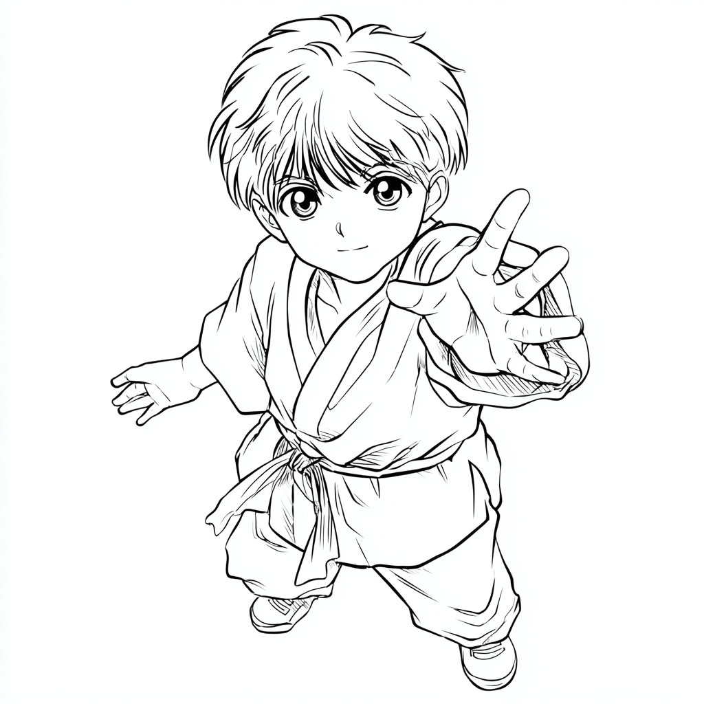Gojo coloring page – --raw --v 7
