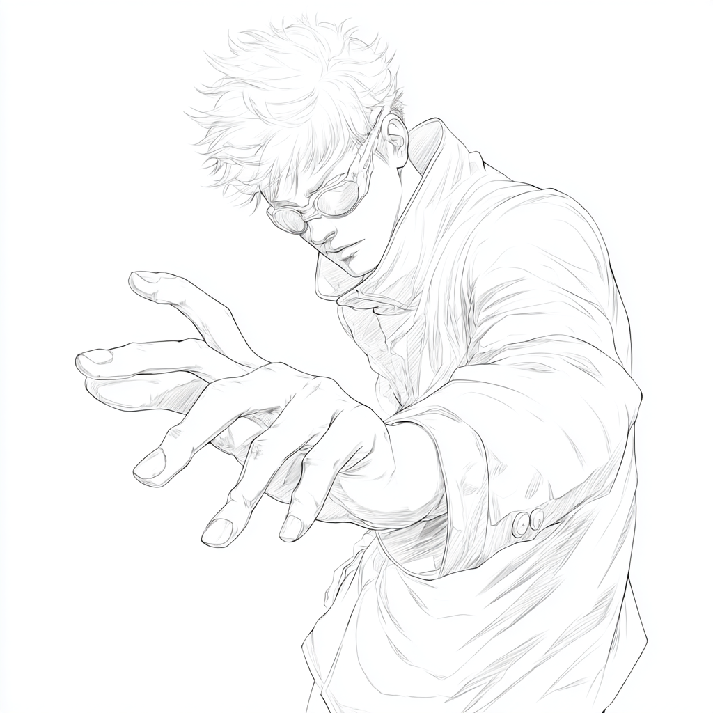 Gojo coloring page – Jujutsu Kaisen Coloring Gojo Using Infini