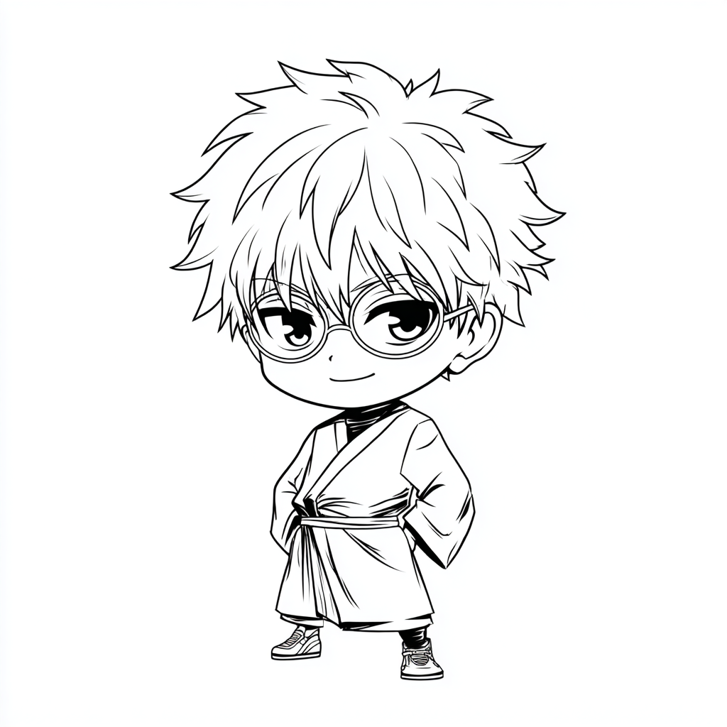 Gojo coloring page – Satoru Gojo Chibi Cute Chibi-style Gojo C