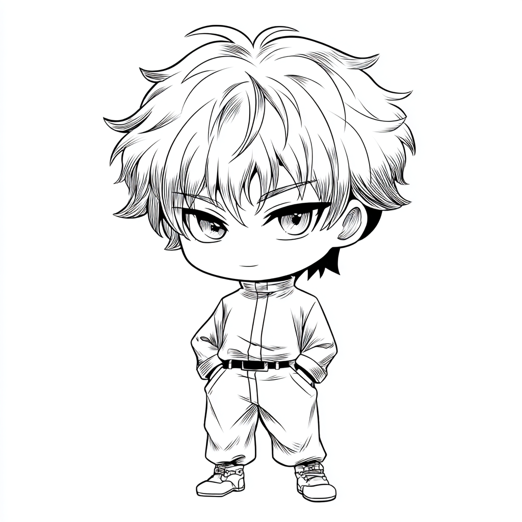 Gojo coloring page – Satoru Gojo Chibi Cute Chibi-style Gojo C