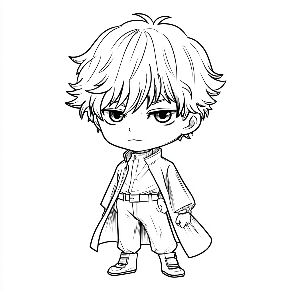 Gojo coloring page – Satoru Gojo Chibi Cute Chibi-style Gojo C